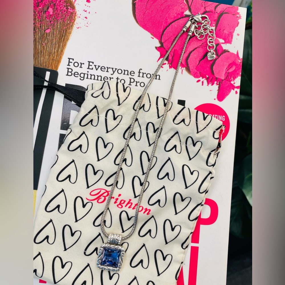 Brighton Silver Plated Necklace with Amethyst- Like New